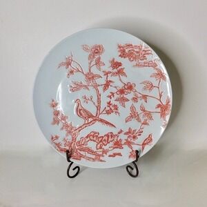 ANTHROPOLOGIE Red White Chinoiserie Serving Platter Dinnerware Porcelain Plate